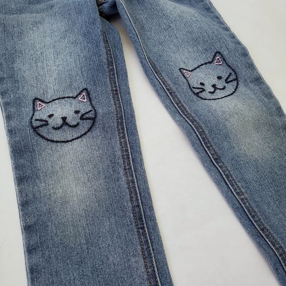 Cat & Jack | Cat Face Embroidered Knee Jeans - Picture 2 of 7